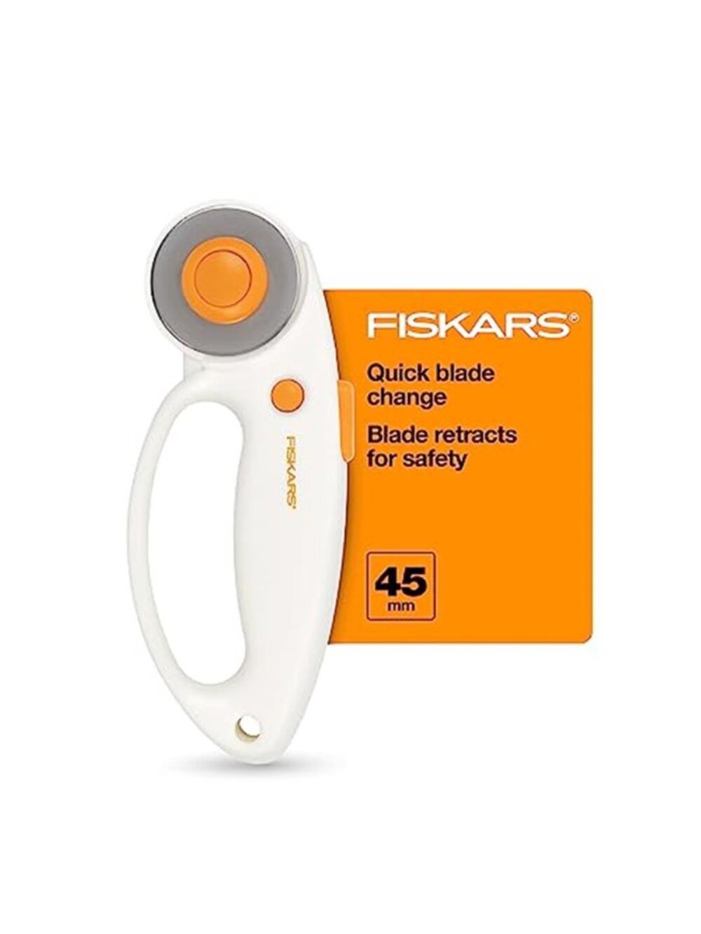 45mm Rotary Cutter for Fabric with Ergonomic Loop Grip, Premium Steel Rotary
